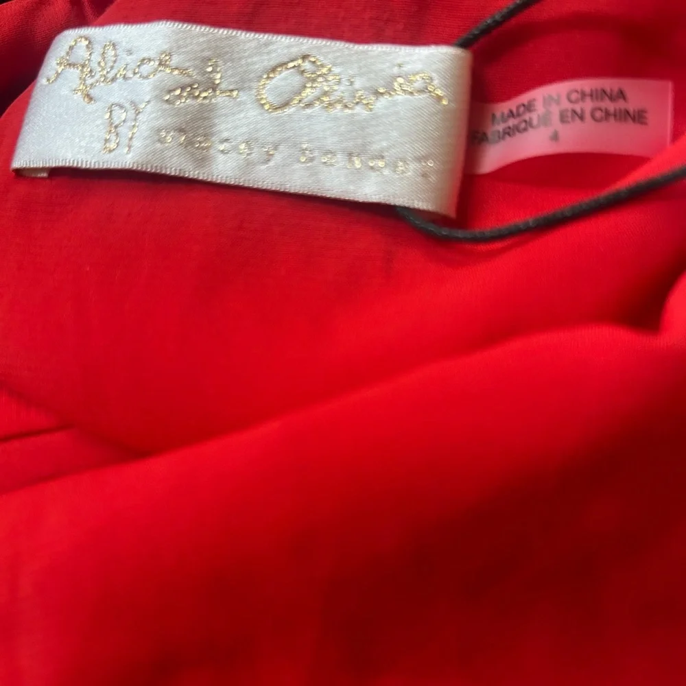 Alice + Olivia Vibrant Red One-Shoulder Dress - Picture 7 of 14